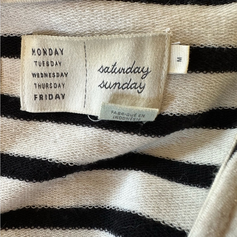 Anthropologie Saturday Sunday Fit & Flare A Line Striped Sleeveless Midi Dress M - Picture 8 of 9